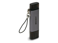Lindy USB-Kartenleser USB-A/USB-C – MiniSD, SD – USB 3.2 Gen 1 (5 Gbit/s) – Schwarz/Grau