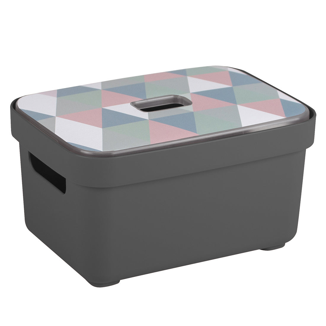 Sigma home Aufbewahrungsbox 2,5 L (ohne Deckel) – Kunststoff – Anthrazit – stapelbar, mit Griff