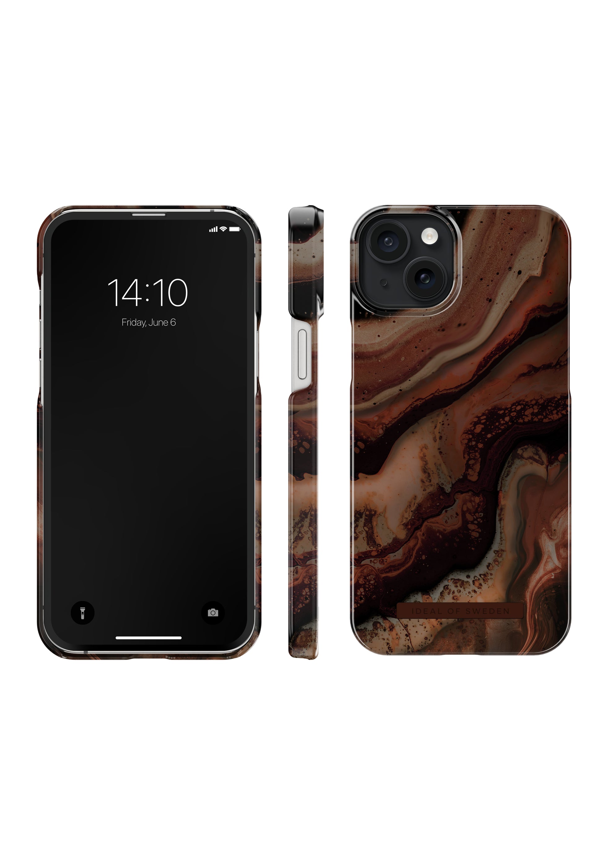Ideal of Sweden – Backcover – für Apple iPhone 15 Plus – Dunkel Bernstein Marmor – PC
