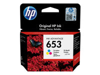 HP Tintenpatrone 653, dreifarbig, original – für HP-Drucker