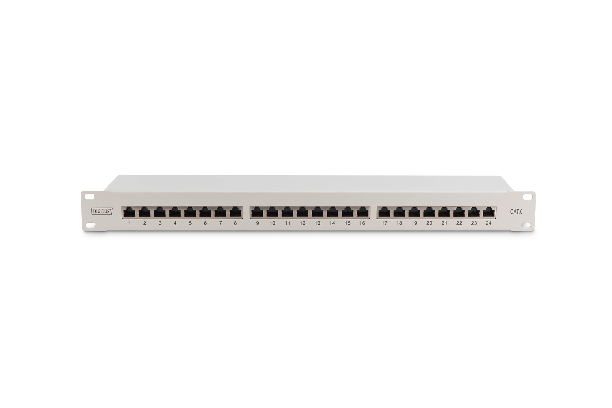 Digitus Cat6 (Klasse E) Patchpanel – 24× RJ-45, LSA, 1U, Grau