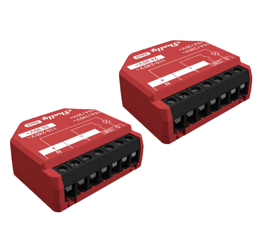 Shelly 1PM Gen3 – Schaltaktor – WLAN, Bluetooth, Leistungsmessung, 16 A – 2er-Set