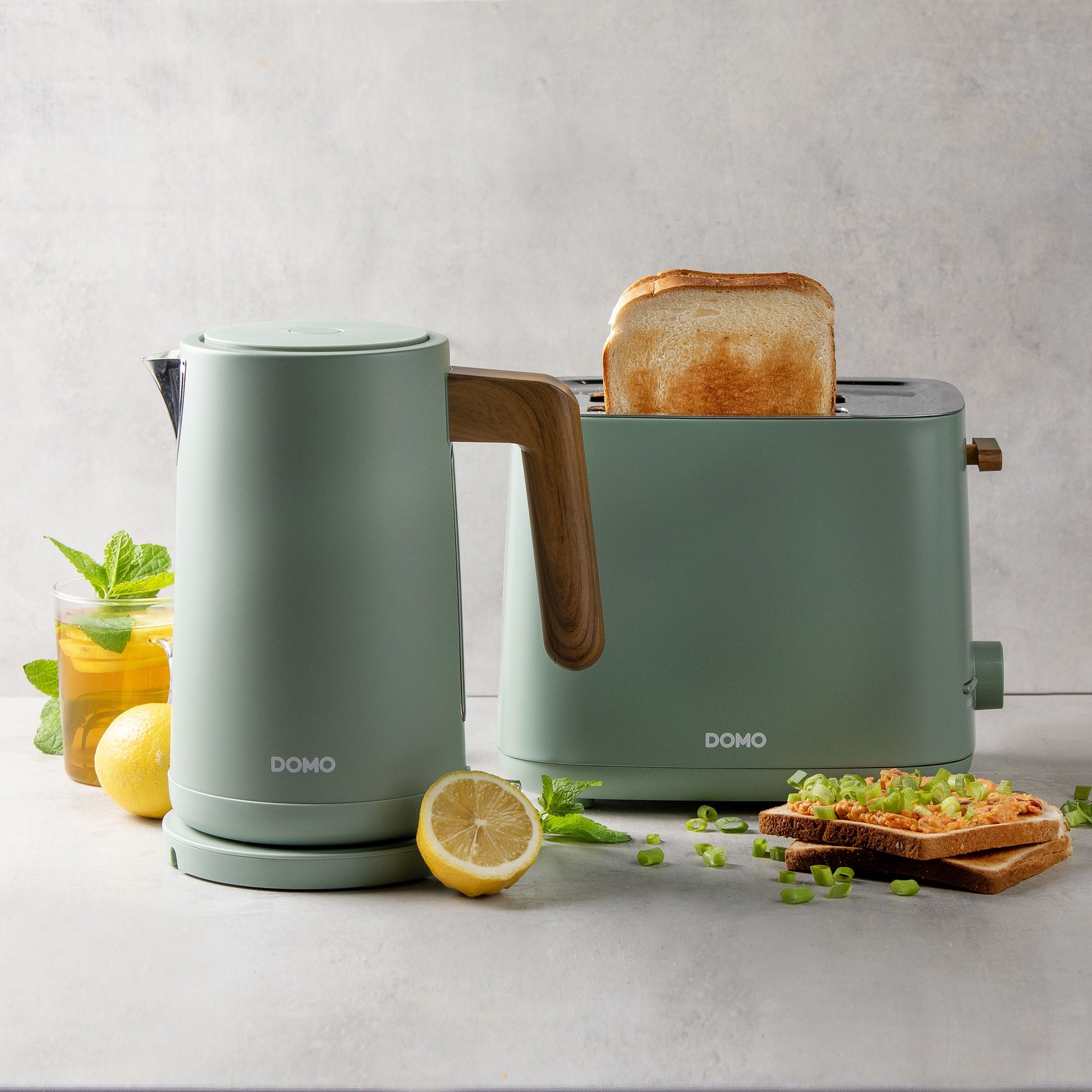 Domo Wasserkocher – 1,7 l, Kunststoff, Salbei, DO9282WK