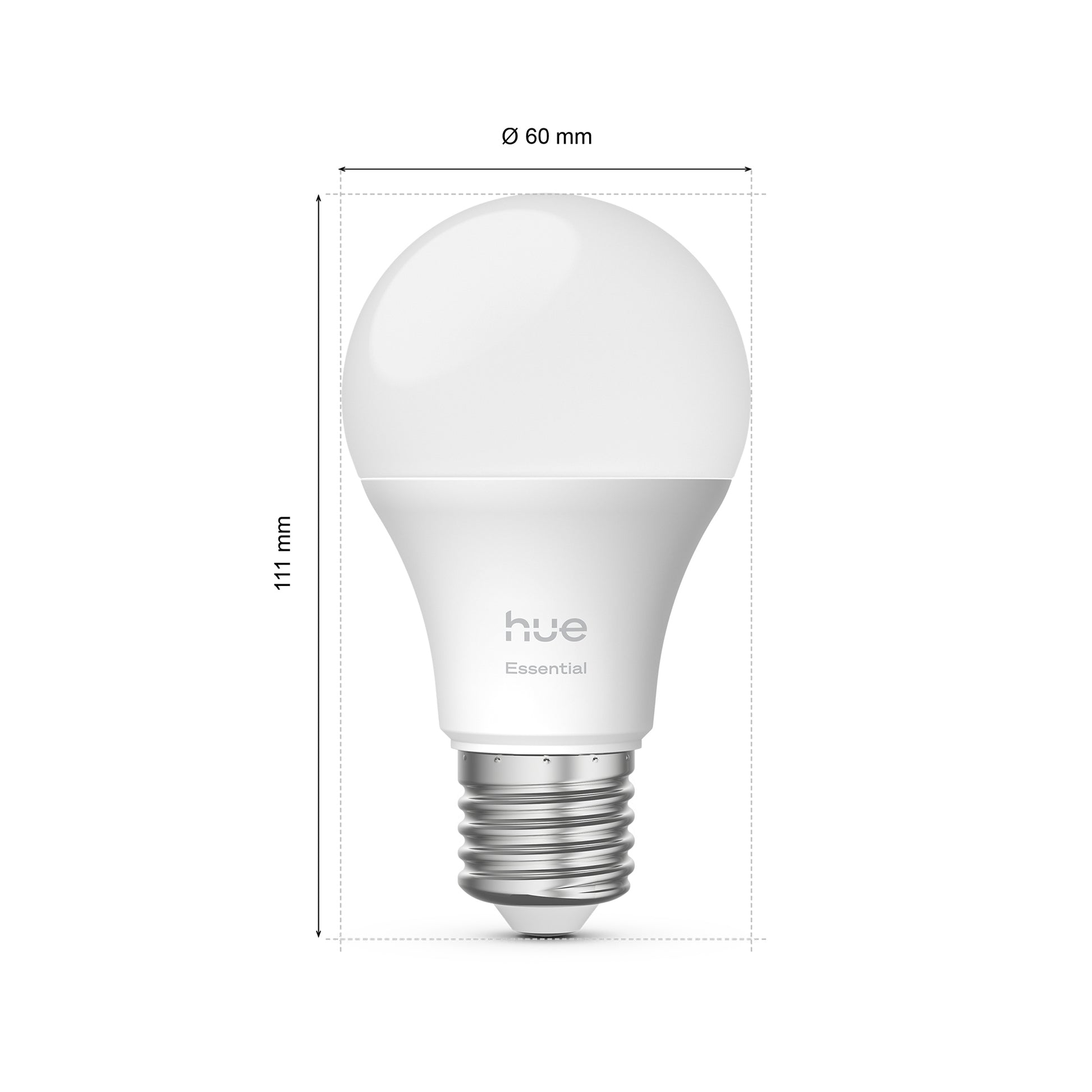 Philips Hue Essential LED-Leuchtmittel E27 – 8 W, 806 lm, 6500 K, mehrfarbig, für Bluetooth und iOS