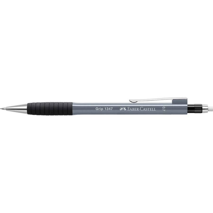 Faber-Castell Grip 1347 Druckbleistift – 0,7 mm – Schwarz/Grau – Anti-Minenbruch – 1er-Pack