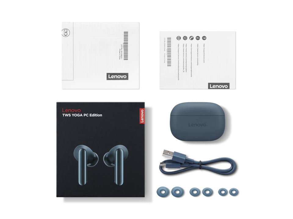 Lenovo Yoga PC Edition TWS In-Ear – Stereo, TWS, ANC, mit Ladecase, Türkis, BT 5.3
