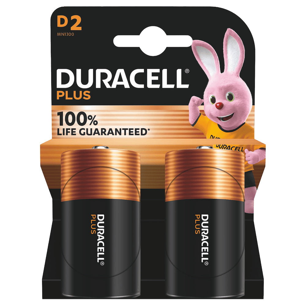 Duracell D Batterien, Alkaline, 1,5 V – 2 Stk.