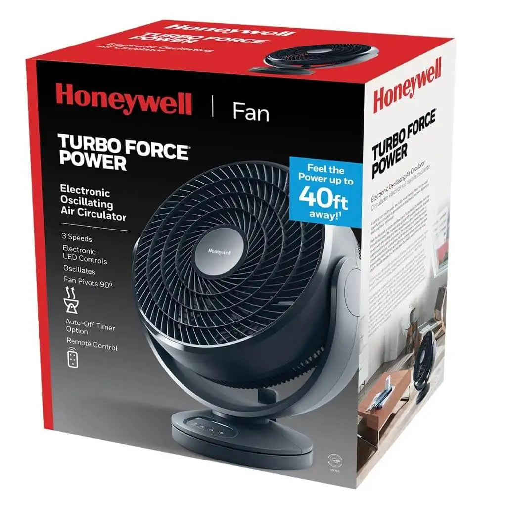 Honeywell TurboForce Bodenventilator – 3 Stufen, oszillierend, 75 W, 64 dB, Schwarz