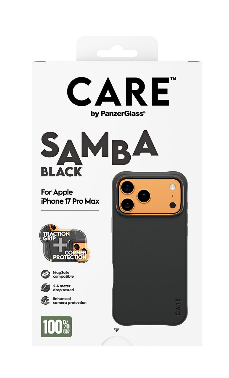 PanzerGlass Backcover Samba – für Apple iPhone 17 Pro Max – schwarz – TPU, MagSafe-kompatibel