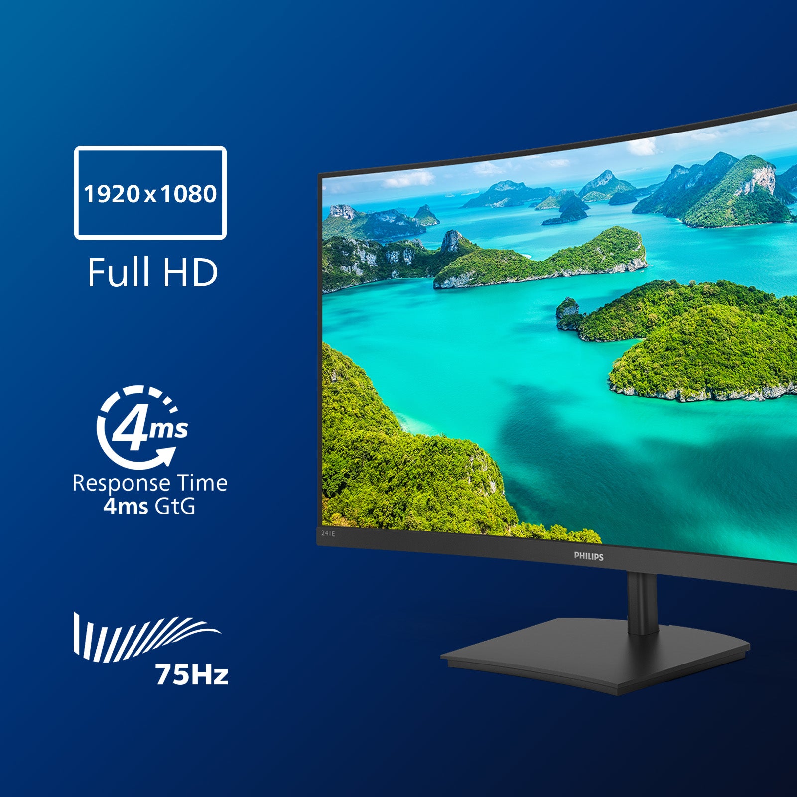 Philips 241E1SCA/00 – 23,6" Curved, 1920 × 1080 (Full HD), VA
