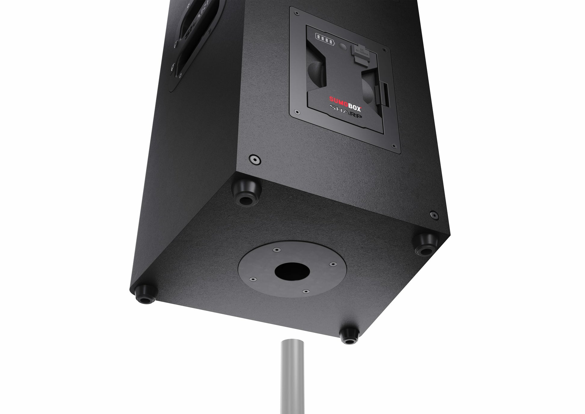 Sharp CP-LS100 – Party-Lautsprecher – 120 W, 10 h Akku, LED, Bluetooth 5.0, spritzwassergeschützt, Schwarz