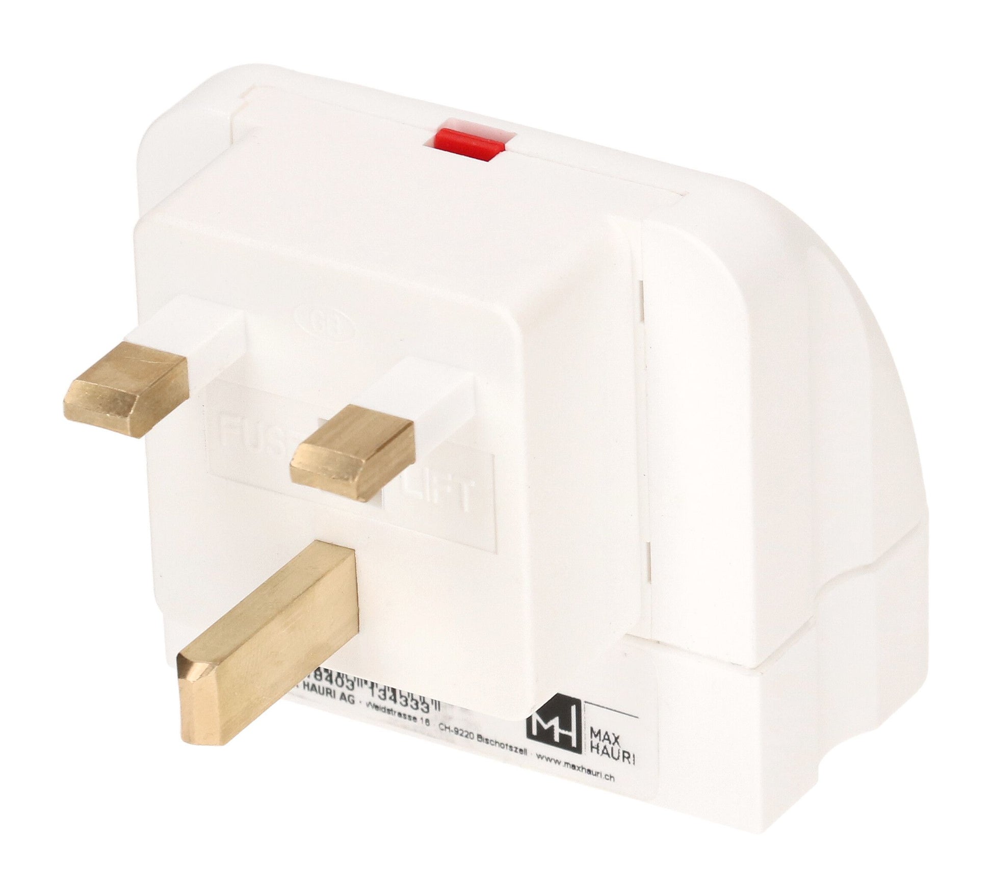 Max Hauri AG Max Hauri – Reiseadapter – von Typ 13 zu Typ G – geerdet – weiss – 1 Stk.