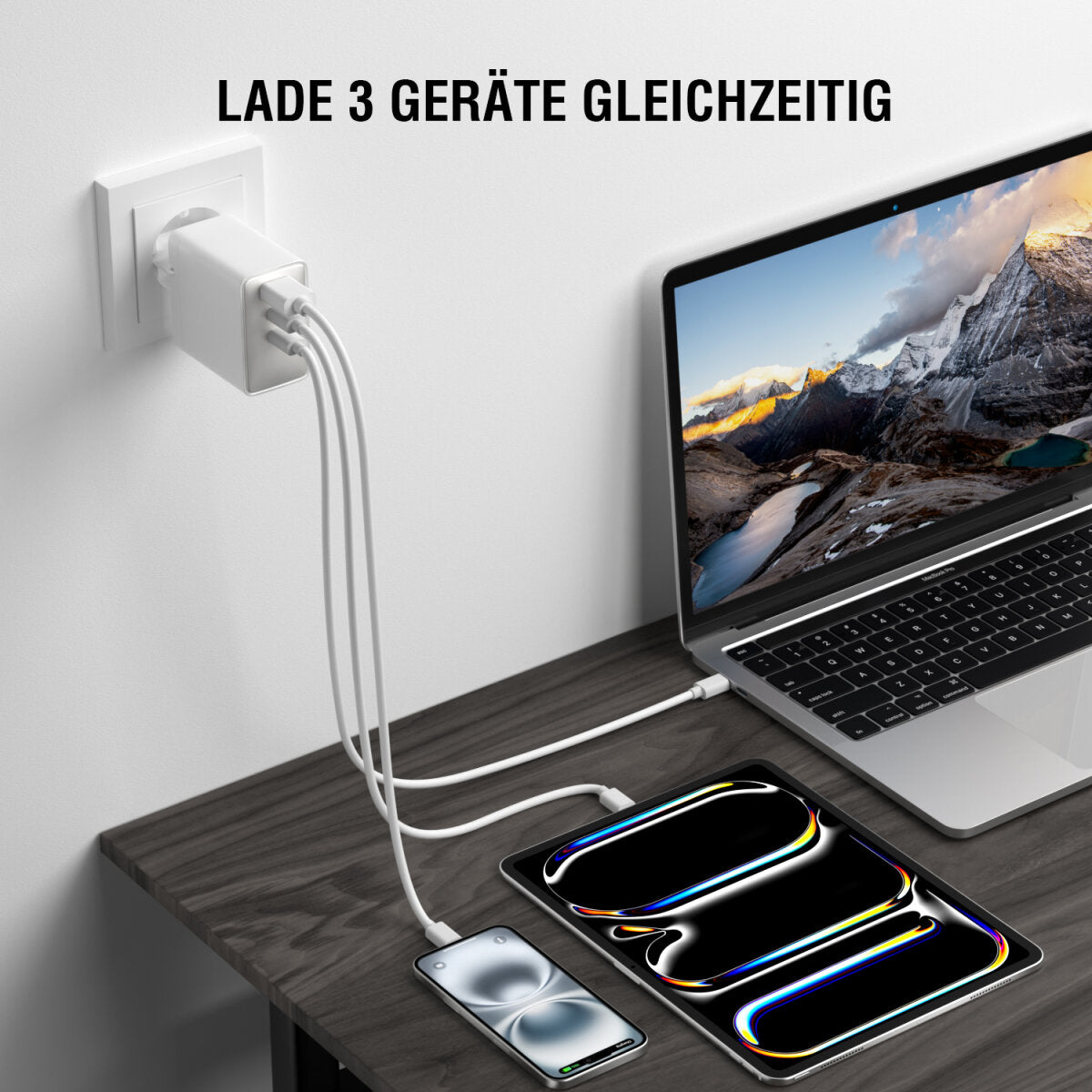 4smarts GaN Pocket Netzladegerät – 100 W, 2× USB-C + 1× USB-A – für Laptop, Nintendo Switch, Smartphone