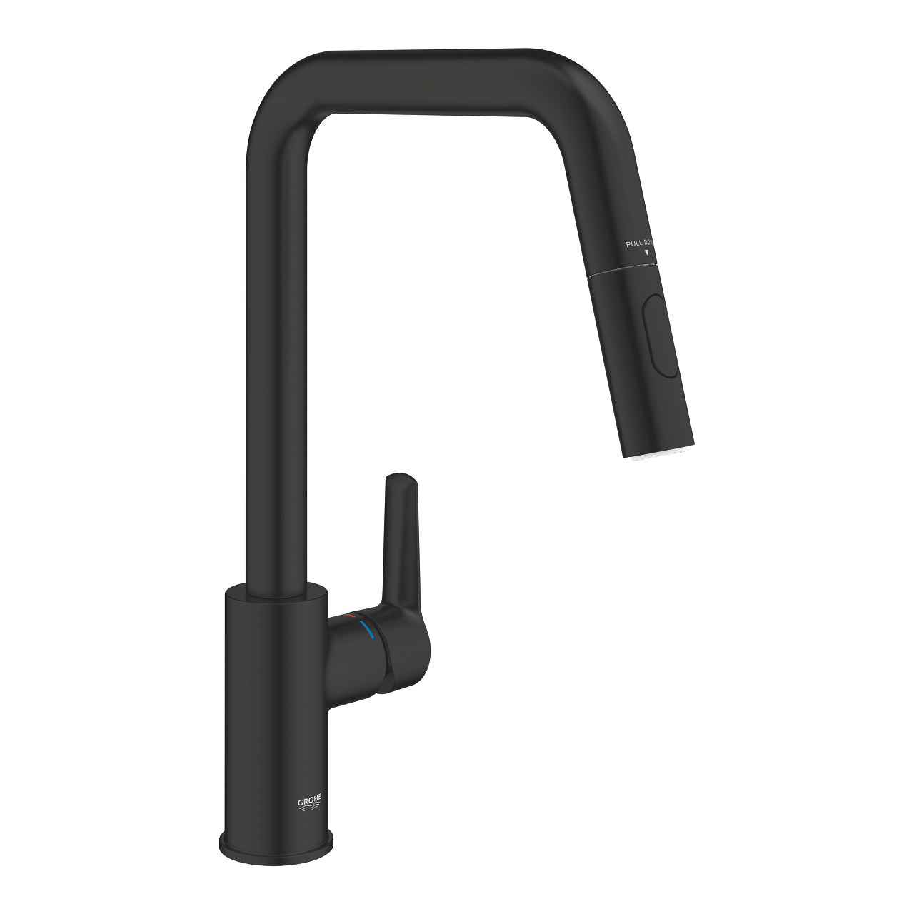 GROHE Start – Einhebel-Küchenarmatur, 23,5 × 45,8 × 36,2 cm, Metall, Schwarz, ausziehbare Brause