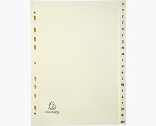 Exacompta Register A4 – alphabetisch A–Z, 20 Taben, Karton elfenbein