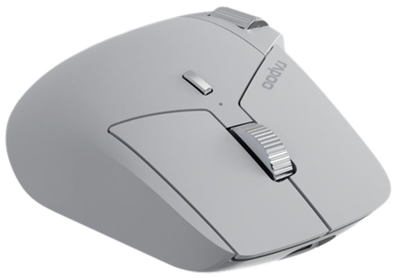 Rapoo MT760M Ergonomische Maus – kabellos, Bluetooth + 2,4 GHz, 4'000 dpi, 10 Tasten, für Rechtshänder, Grau