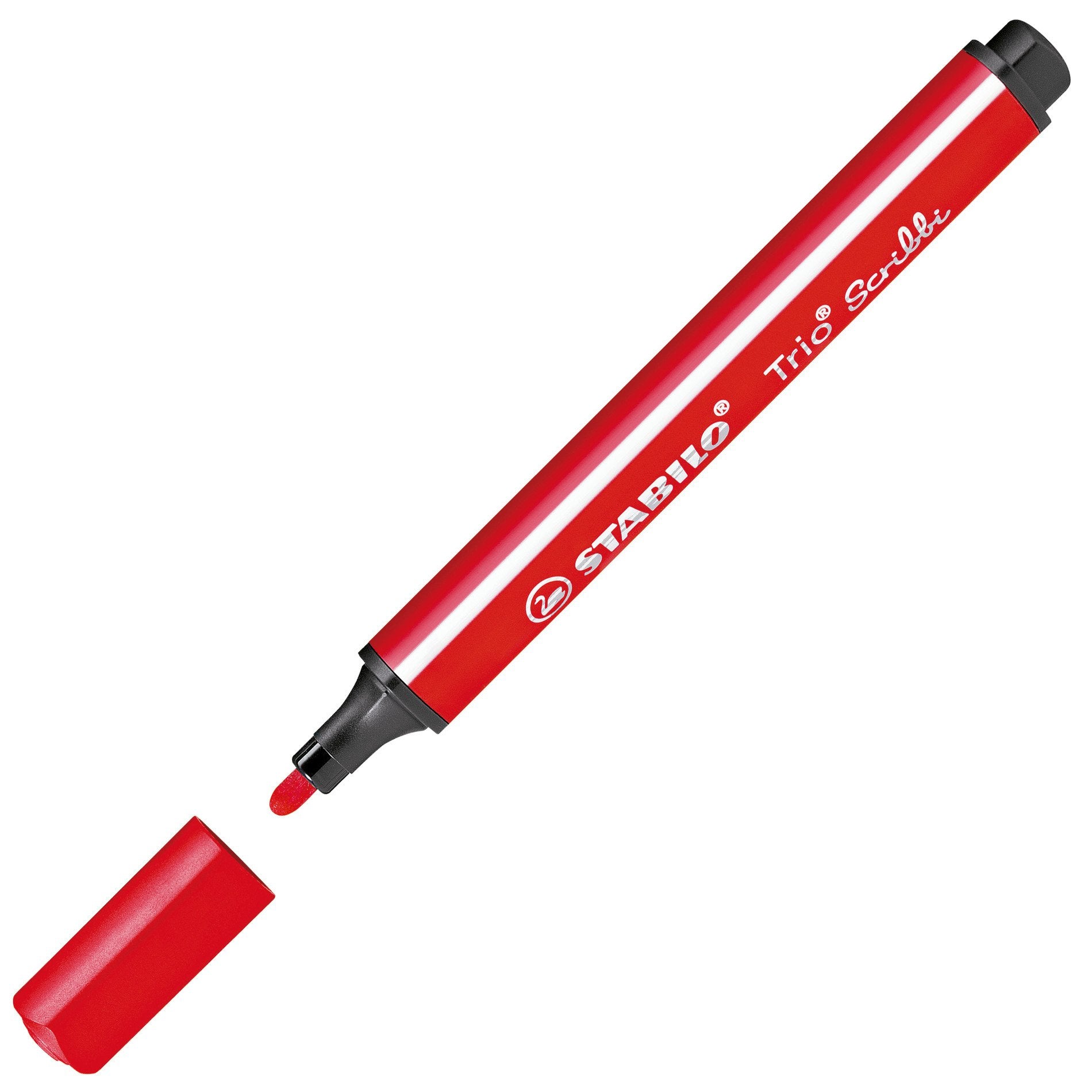 STABILO Trio Scribbi Filzstift – Rundspitze, 2 mm, wasservermalbar, Rot