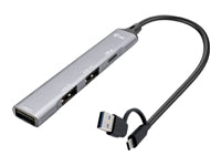 i-tec USB-Hub – USB-A/USB-C, 3× USB-A, 1× USB-C, für Windows/Mac/ChromeOS