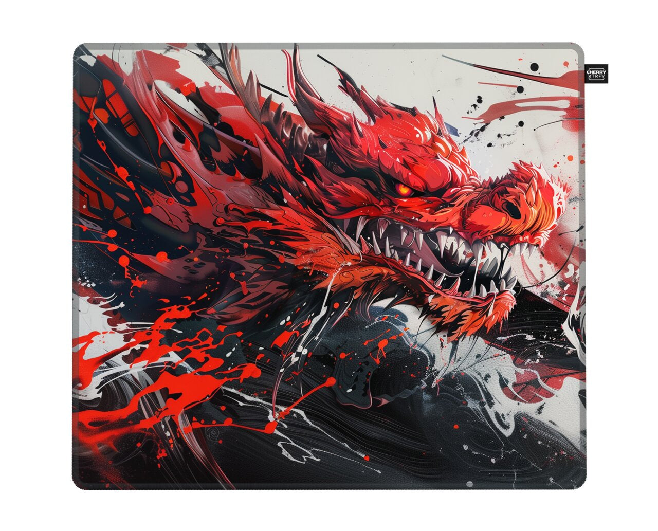 CHERRY XTRFY GP6 Hydrus – Gaming-Mauspad – 460 × 400 mm, Tuch, Gummi, Mehrfarbig, gestickte Kanten