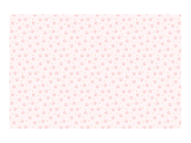 PartyDeco Tischdecke – 180×120 cm, Papier, Creme/Pink, Pfoten