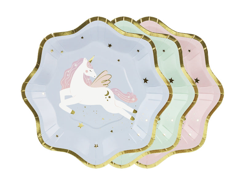 PartyDeco Teller, Papier/Karton – Ø 18 cm, mehrfarbig – 6 Stk.