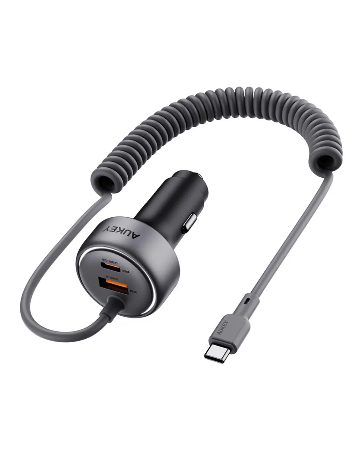 AUKEY Pathfinder Sling CC-P2 Auto-Ladegerät 75 W – USB-C×1, USB-A×1 – für Zigarettenanzünder – Schwarz
