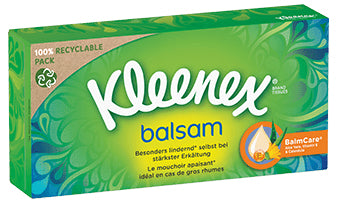 Kleenex Balsam Kosmetiktücher Box – 3 Boxen à 56 Tücher – FSC
