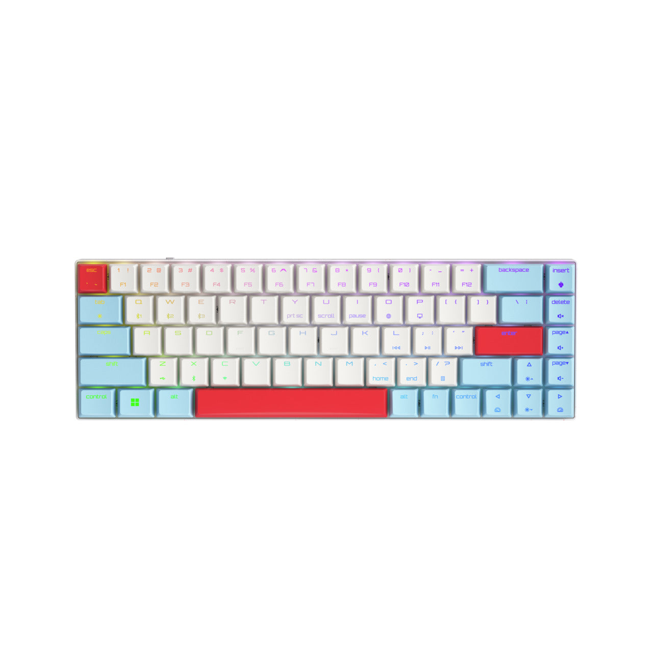 CHERRY MX-LP 2.1 Compact – Tastatur, kabellos (Bluetooth), US-Layout (EN), mechanisch (Cherry MX-LP), Weiss