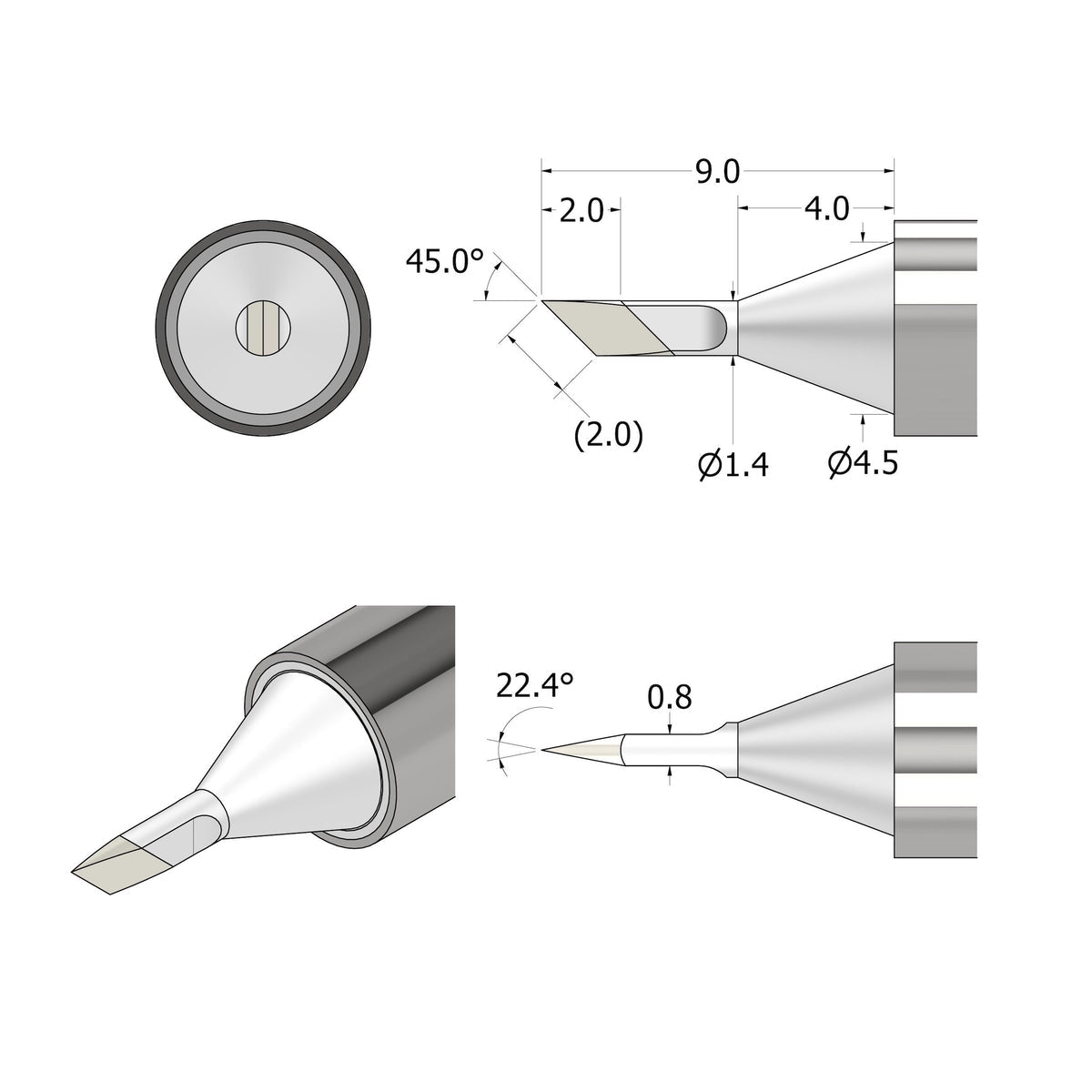 iFixit Lötspitze 1,4 mm – 1 Stk – für FixHub Smart Lötkolben