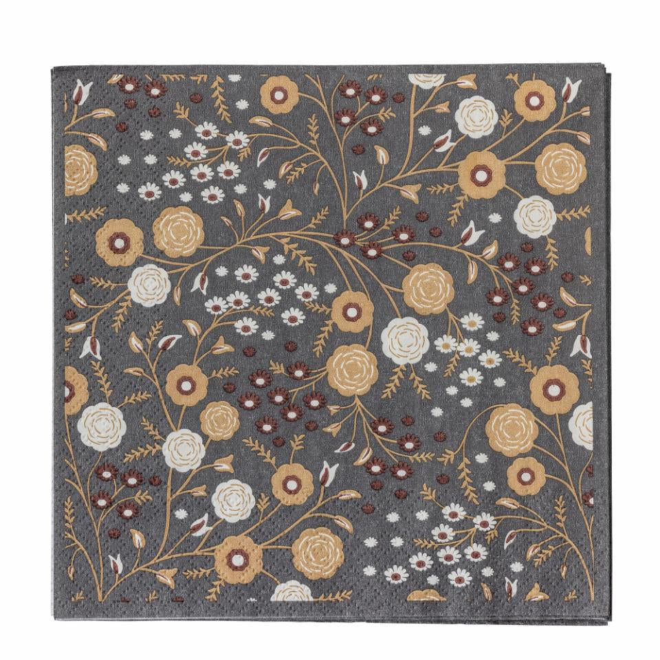 Bloomingville Servietten Eydis – mehrfarbig – 33 × 33 cm, 3-lagig – 20 Stück