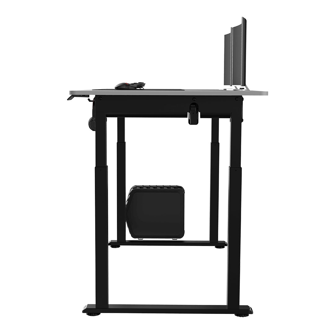 Ultradesk Uplift Gaming-Tisch – 160 × 75 cm, höhenverstellbar, weiss/schwarz, Stahl