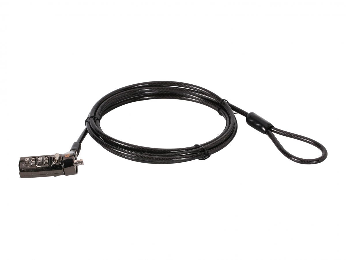 Conceptronic Laptop-Kombinationskabelschloss – Nano-Sicherheitsschlitz – für Laptop – 1,8 m Kabel – Schwarz