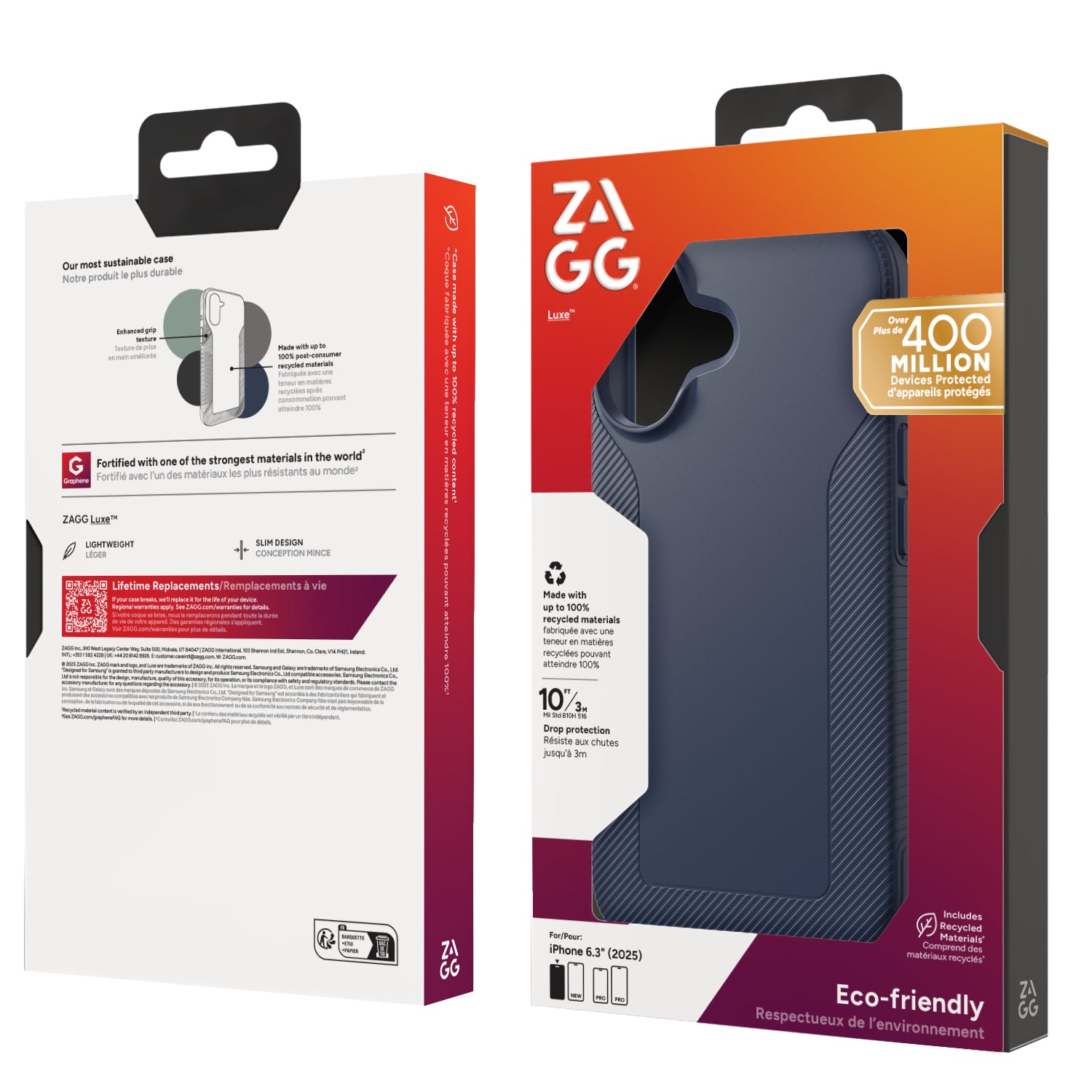 ZAGG Luxe Snap Backcover – für Apple iPhone 17, MagSafe, Graphen, Navy, bis 3 m Sturzsicher