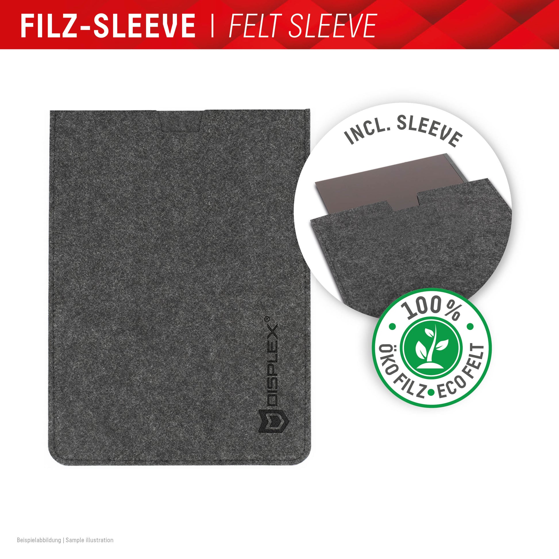 Displex Blickschutzfilter für Laptop 15,6", 16:9 – 351 × 204 mm, 2-Wege