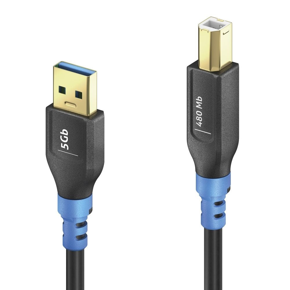 PureLink USB-A auf USB-B Kabel – USB 2.0 (480 Mbps) – 1,5 m – Schwarz