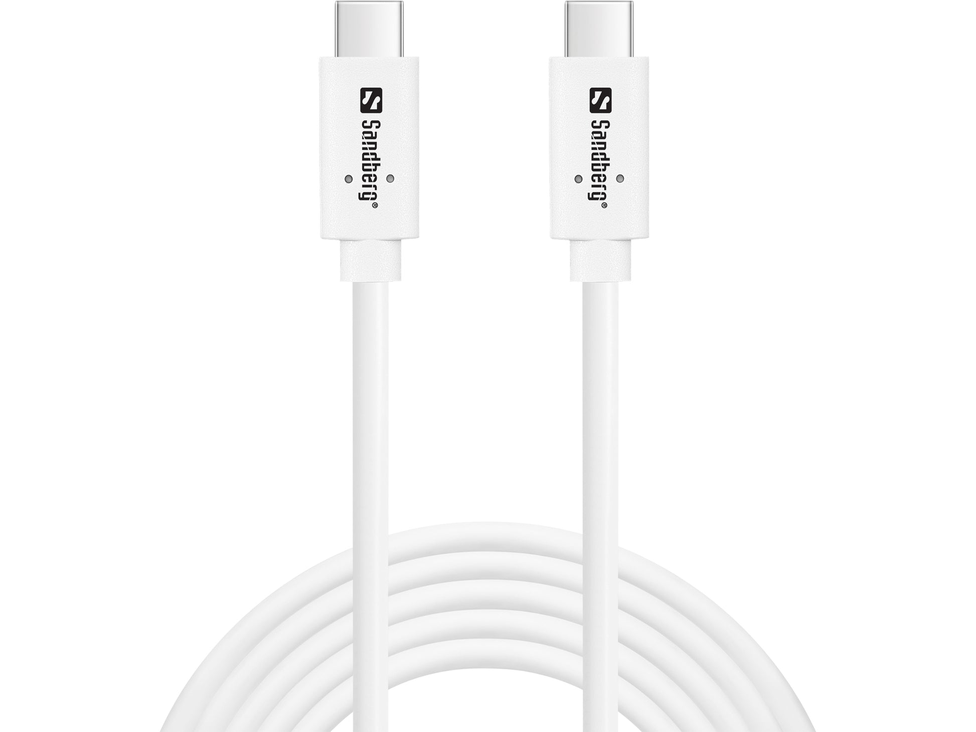 Sandberg USB-C auf USB-C Kabel – USB 3.2 Gen 2 (10 Gbit/s) – 2 m – PD 100 W – Weiss
