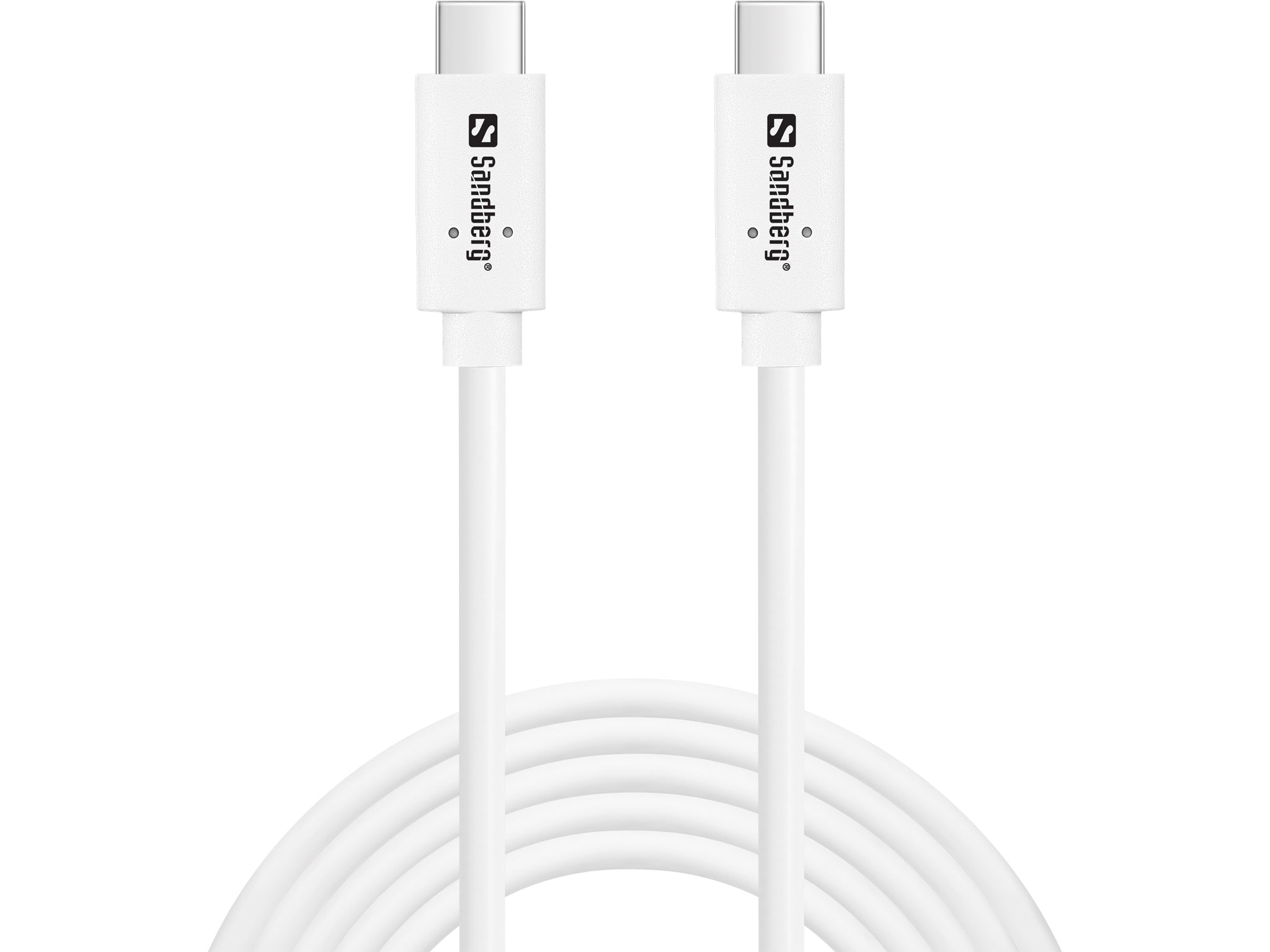 Sandberg USB-C auf USB-C Kabel – USB 3.2 Gen 2 (10 Gbit/s) – 2 m – PD 100 W – Weiss