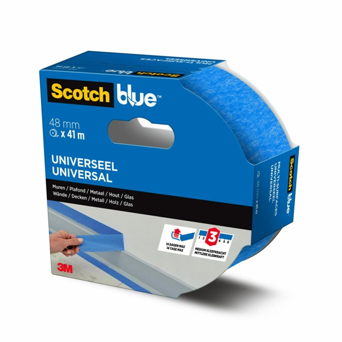 Scotch Malerband 2090, blau – 36 mm × 41 m, innen/aussen, UV-beständig, rückstandsfrei bis 14 Tage