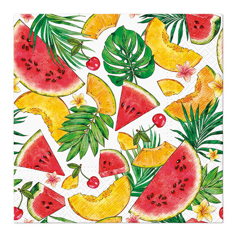 G. Wurm Servietten Früchte – mehrfarbig – 33 × 33 cm, 3-lagig – 20 Stück