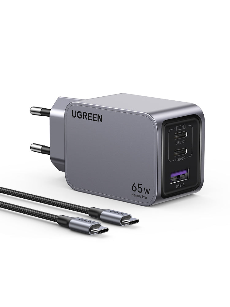 Ugreen Nexode Pro 25871 Netzteil – 65 W, 1× USB-C + 1× USB-A, PD, GaN – für Smartphones, Tablets und Laptops