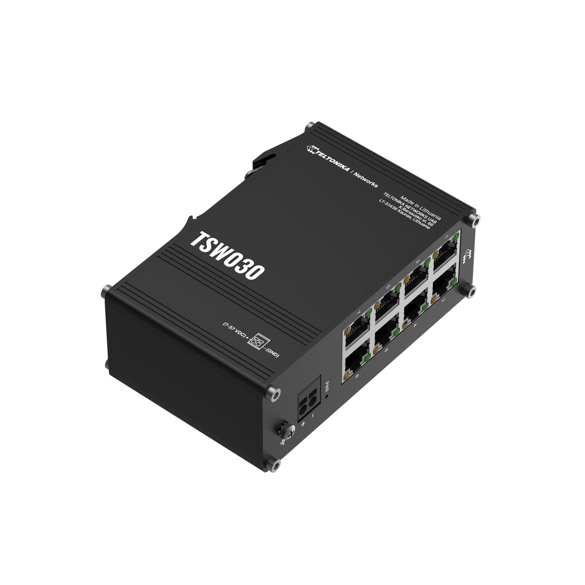 Teltonika TSW030 – Unmanaged Switch – 8× 10/100, DIN-Schiene