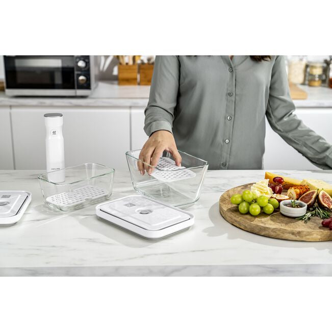 ZWILLING Vakuumierer-Ablage – 12 × 19 × 2,7 cm, 2 Stk., Kunststoff, Weiss, für Vakuumierer
