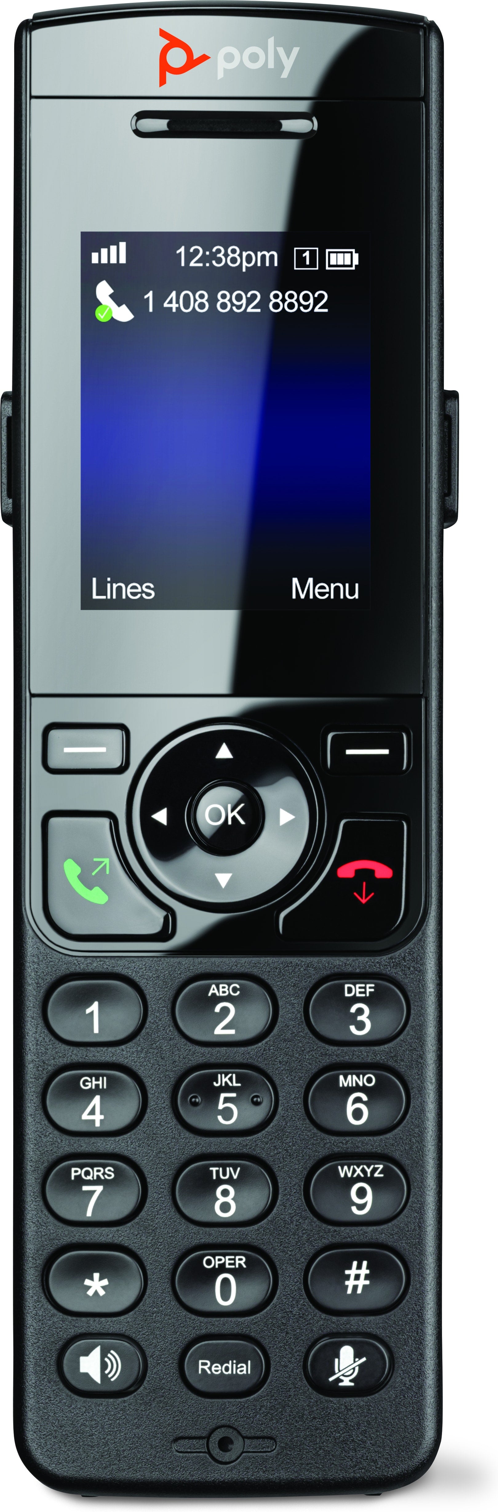 Poly VVX D230/60 – Wandhalterung, Akku, Gürtelclip, für Poly VVX D230, Schwarz