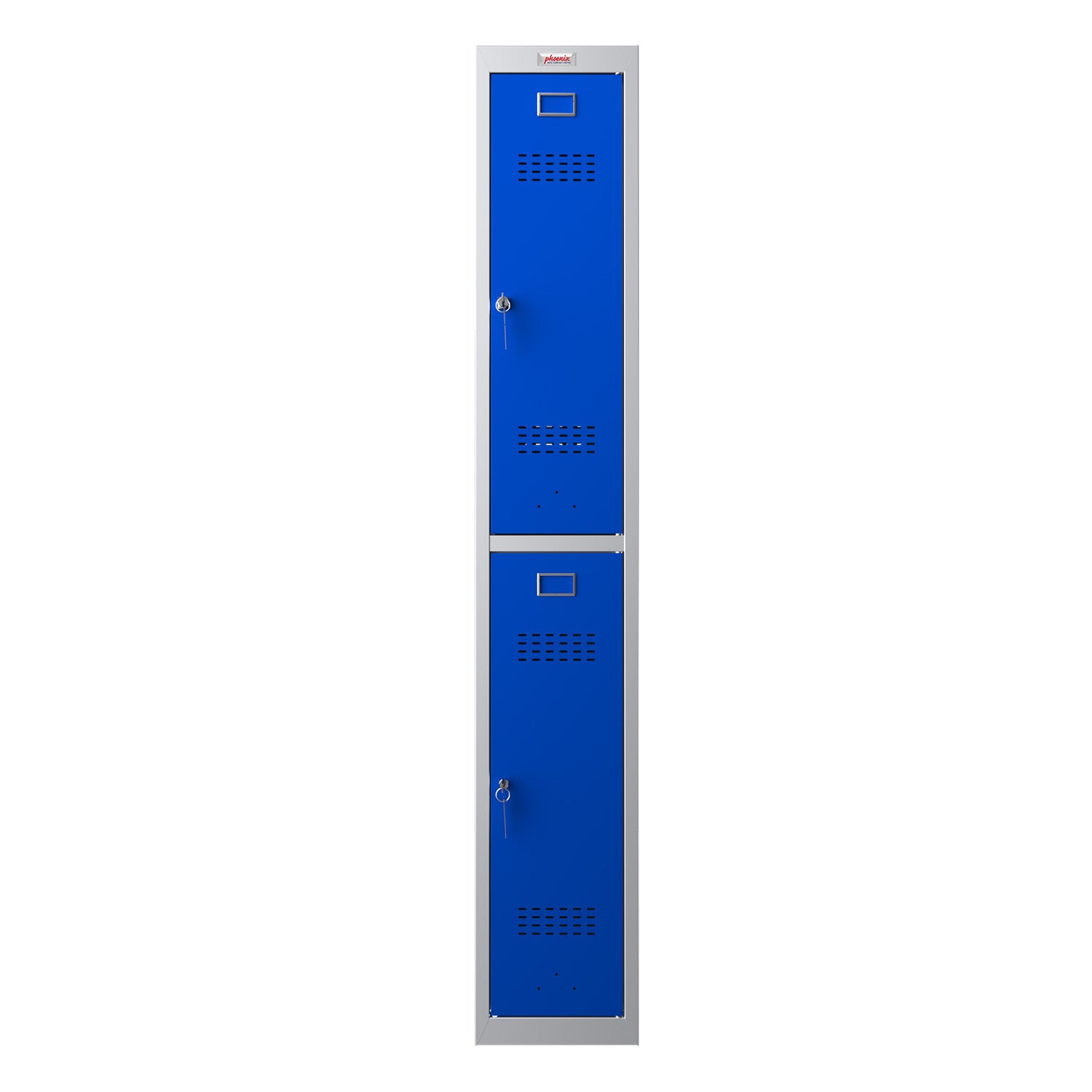 Phoenix Safe Co. PL1230 – Persönliches Schliessfach, 2 Fächer, 300 × 500 × 1830 mm, Blau/Grau, Stahl