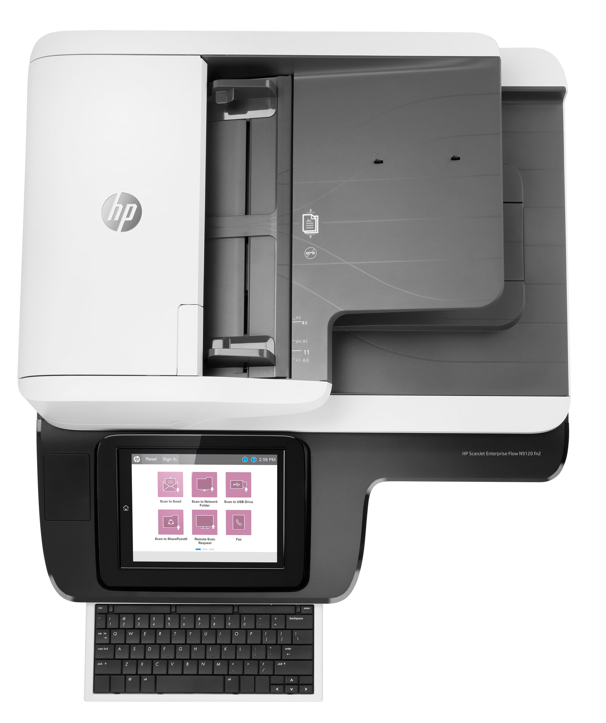 HP ScanJet Enterprise Flow N9120 – Flachbett + ADF, A3, Duplex, 120 ppm, ADF 200 Blatt, LAN