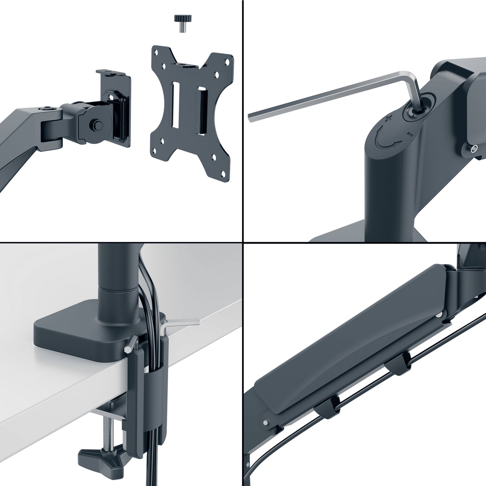 Leitz Ergo 65380089 – Monitorarm, bis 32", VESA 75 × 75/100 × 100 mm, 9 kg
