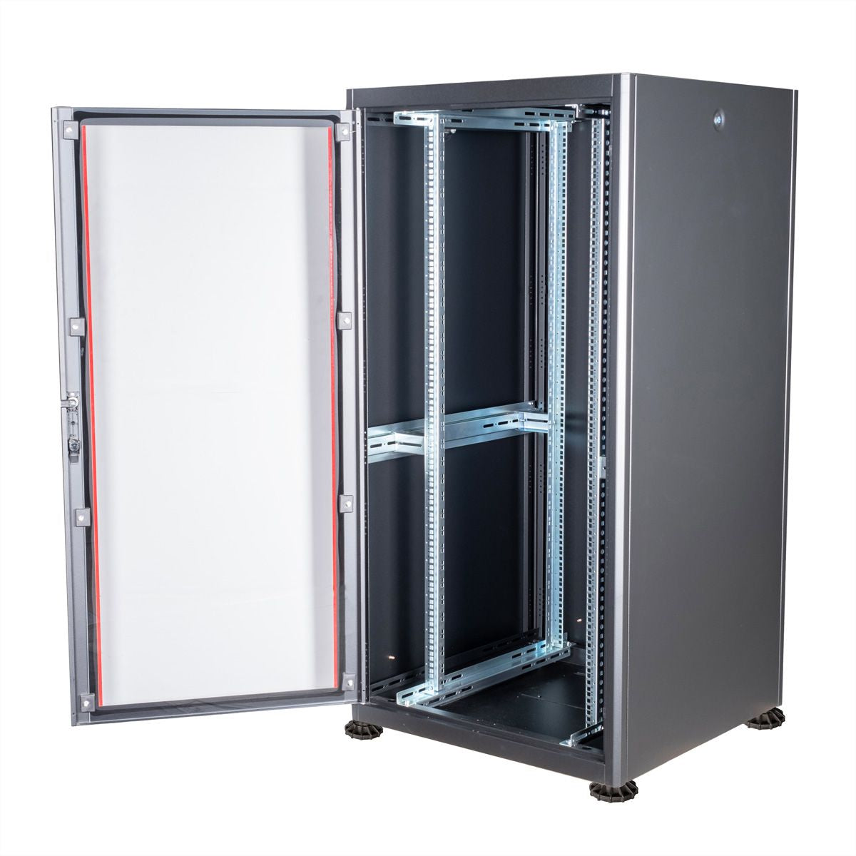 ROLINE Basic – 19" Netzwerkschrank 32U, IP20, abschliessbar, 800 × 800 × 1560 mm, schwarz, Stahl