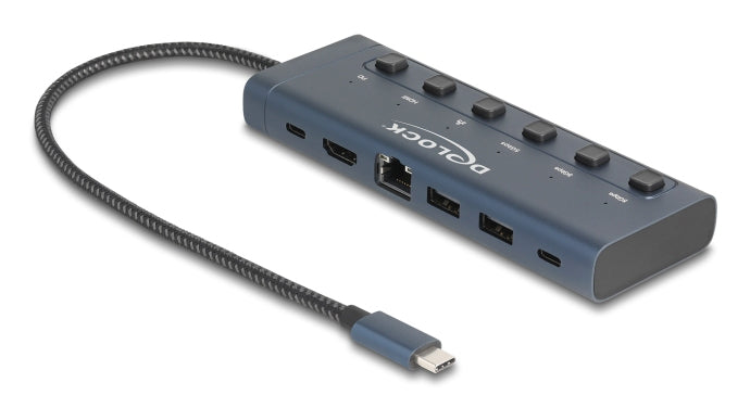 DeLOCK 92000 Dockingstation – USB-C, 1× HDMI, 2× USB-A, 90 W PD, GbE, für Windows/Mac/Linux