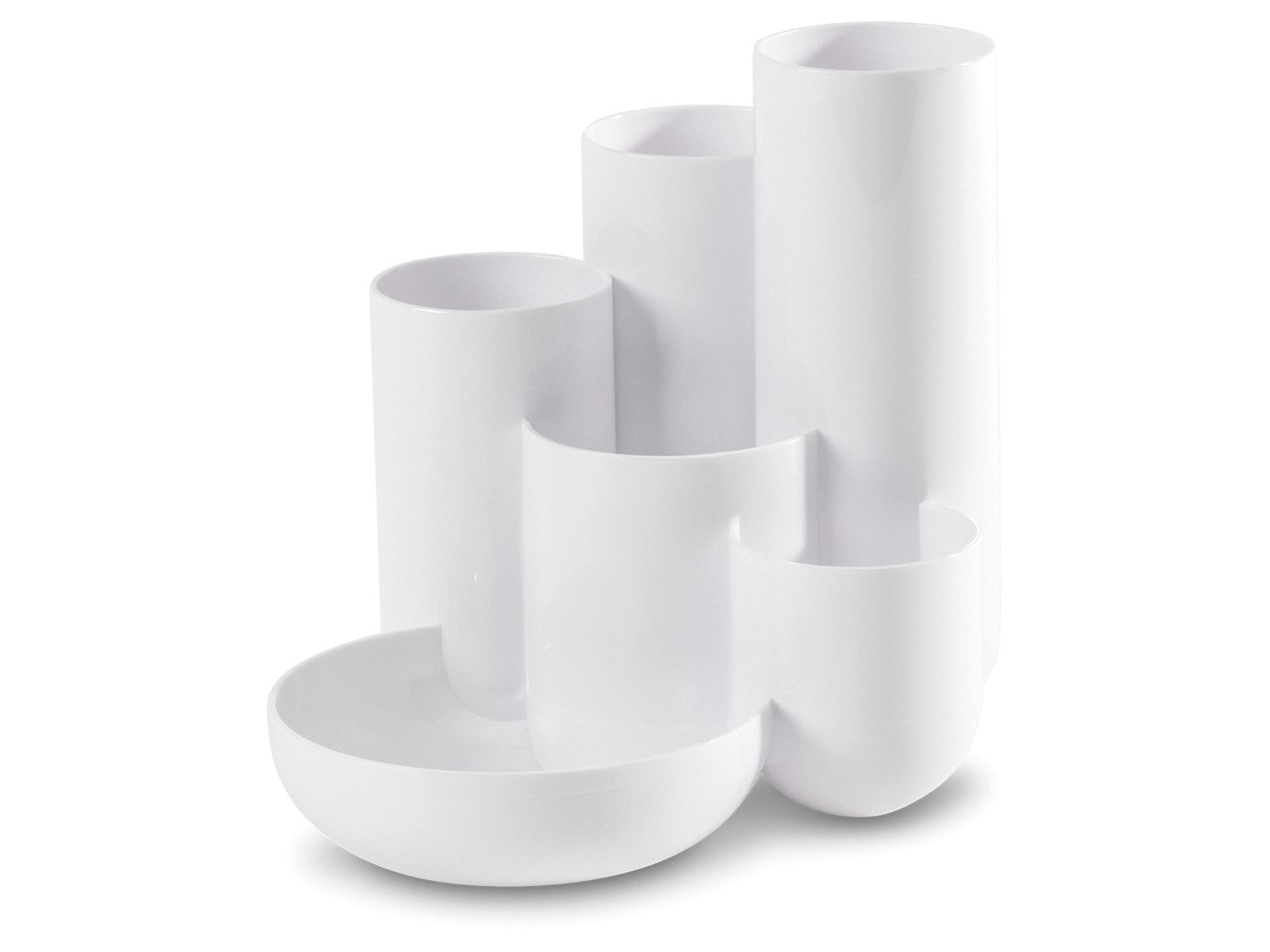 HAN Stiftehalter – 6 Fächer, Polystyrol (PS), weiss, 140 × 109 × 140 mm