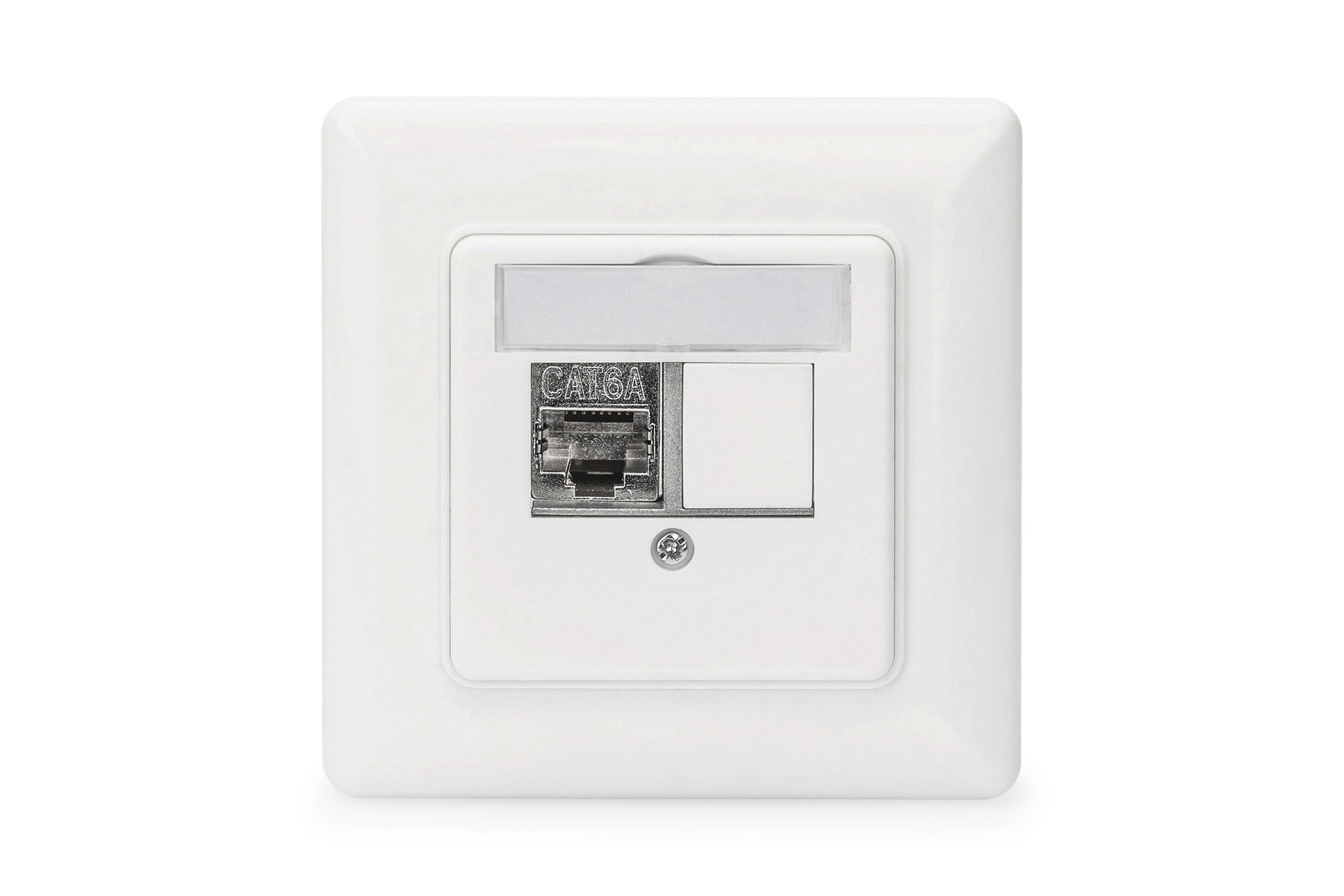 Digitus Frontplatte – 2× RJ-45 (weiblich), Weiss, Cat6a, 10GBase-T, für Keystone-Module